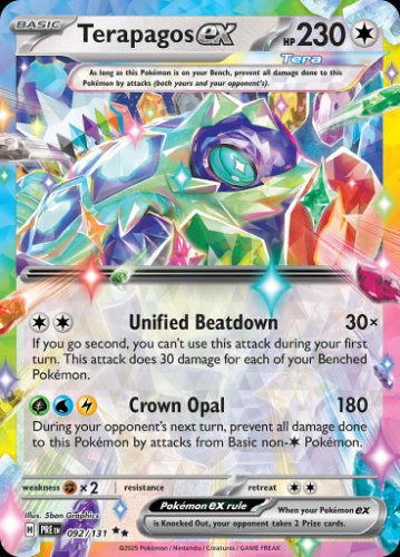 קלף פוקימון בודד single - TERAPAGOS EX – PRISMATIC EVOLUTIONS– 092/131