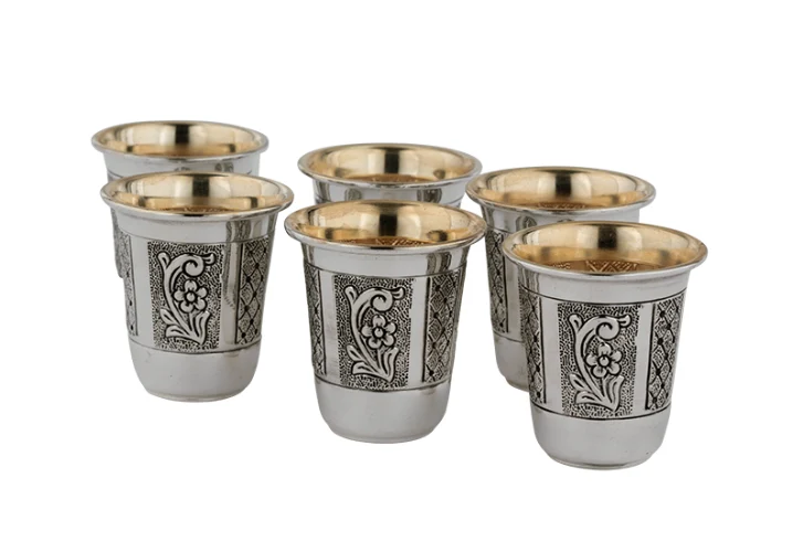 שישיית כוסות ליקרים מדלן כסף טהור