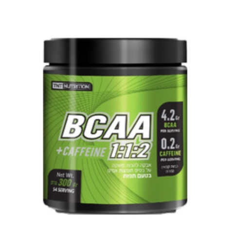 אבקת BCAA בתוספת קפאין בטעם תפוח (300 גרם)