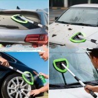 מנקה חלונות טלסקופי עם ראש מסתובב 180° תרסיס ניקוי ושישה מטליות מיקרופייבר ClearReach