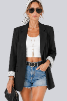 ג'קט בז /שחור/חום שילוב פסים