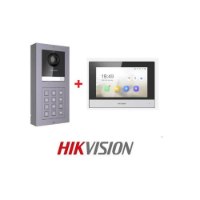 קיט אינטרקום מודולרי IP HIKVISION כולל סוויץ POEּ + מצלמה ולחצן+ מסך 7" מהודר לבן