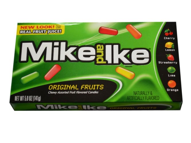סוכריות ג'לי מייק&אייק בקופסא בטעמי פירות 🍓🍋🍊 140g
