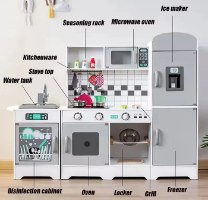 מטבח לילדים מעץ אלקטרוני ניר W10C610 מאת בית העץ