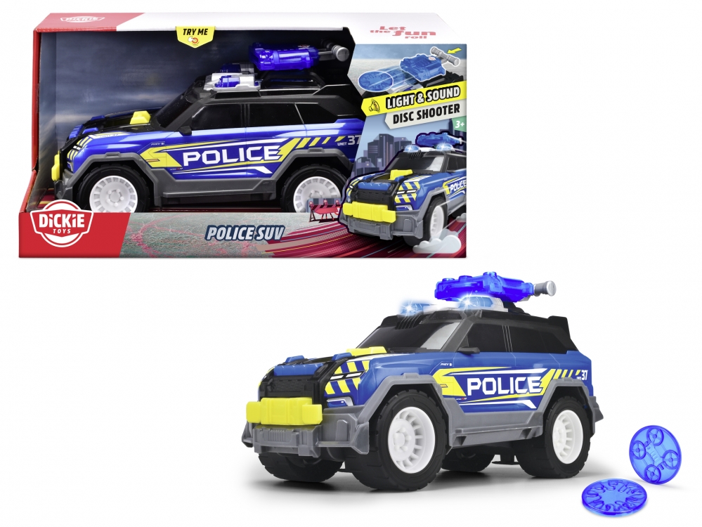 Dickie Toys Police SUV עם אורות וצלילים וירי דיסקים