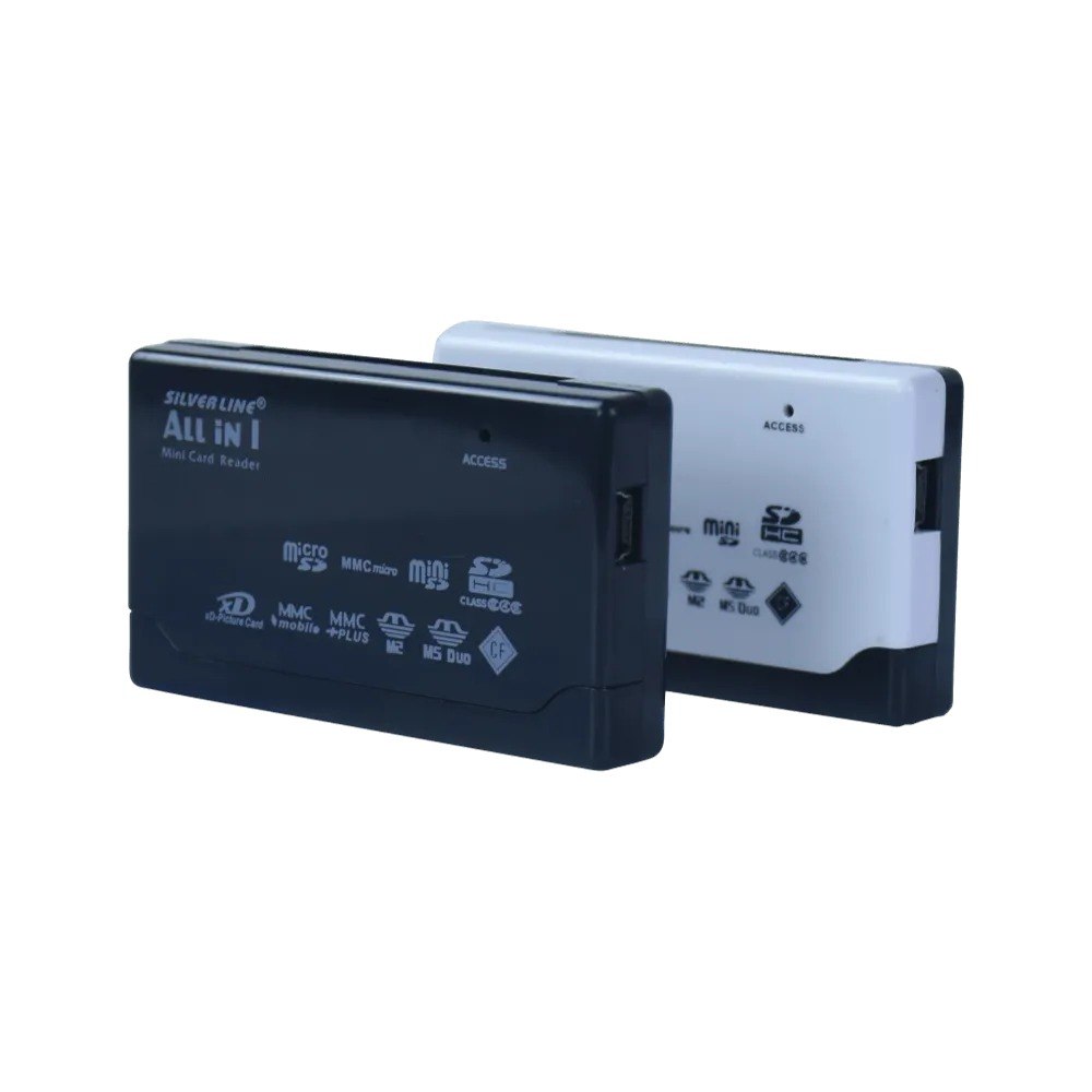 קורא כרטיסים צבע שחור Silver Line EL-650 – שני קוראי כרטיסים שחור ולבן עם חיבור USB בולט