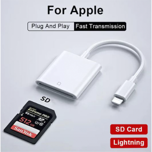 מתאם קורא כרטיסי  SD  בחיבור Lighting עבור Apple iPhone 14 13 12 Pro מתאם OTG