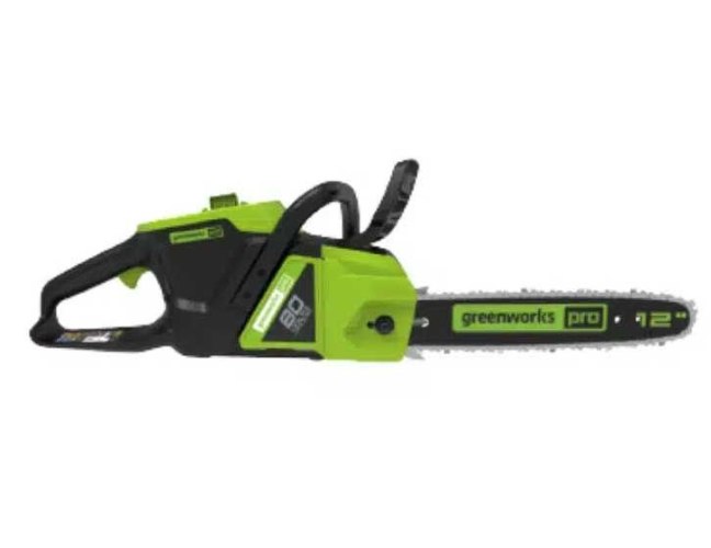 מסור שרשרת נטען בראשלס להב "12 (גוף בלבד) - GREENWORKS 99564 80V PRO