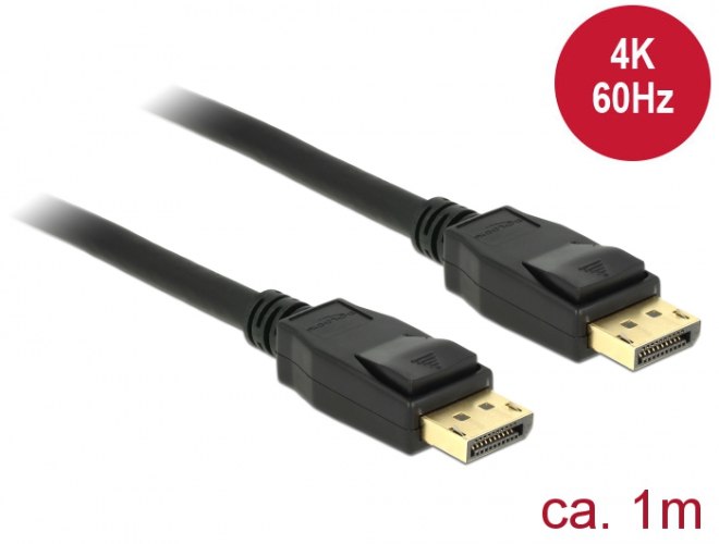 כבל מסך Delock DisplayPort 1.2 Cable 4K 60 Hz 1 m