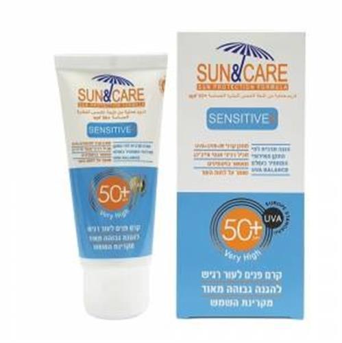 סאן&קאר ק.הגנה לפנים סנסיטיב +60 SPF50מ"ל