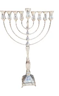 חנוכיה מכסף טהור - שניר -(L)