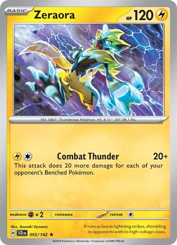 קלף בודד single פוקימון - zeraora - Stellar Crown - 055/142