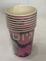 כוסות נייר 8 יח גיוס קל ורוד