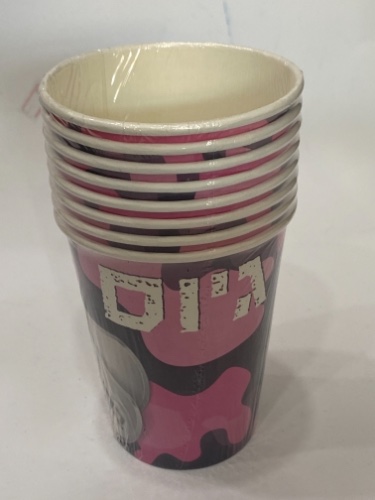 כוסות נייר 8 יח גיוס קל ורוד