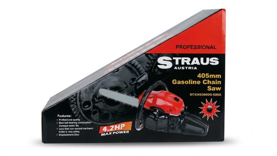 משור שרשרת מקצועי 52 סמ"ק -בנזין מבית Straus Austria