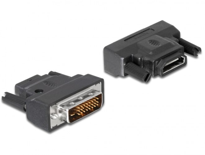מתאם פסיבי Delock Passive Adapter DVI 24+1 Pin Male To HDMI Female with LED