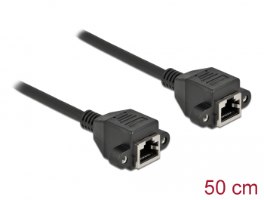 כבל מאריך לפאנל Delock Network Extension Cable S/FTP RJ45 to RJ45 Cat.6A 0.5 m