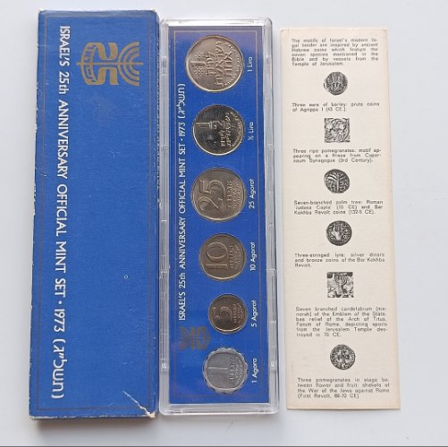 מטבעות כ"ה למדינת ישראל-תשל"ג,  שנת 1973, סדרת מטבעות ישראל , החברה הממשלתית למדליות ולמטבעות