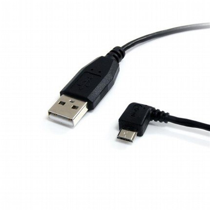 כבל מתאם זווית ימין Micro USB2.0 זכר B לחיבור USB2.0 זכר A באורך 1 מטר