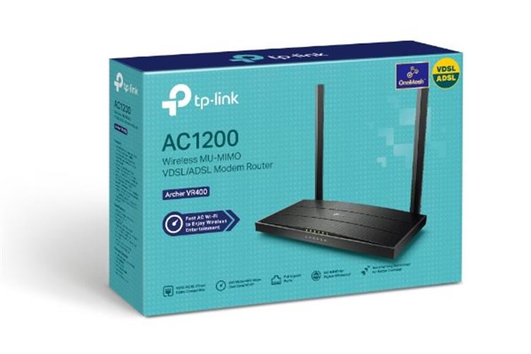 נתב TP-LINK Archer VR400 V3 AC1200 WiFi VDSL/ADSL Modem Router