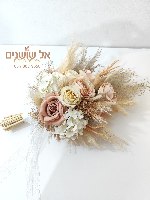 זר כלה פמפס וורדים