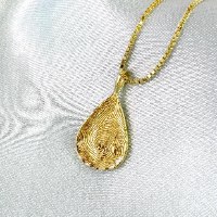 תליון טביעת אצבע בצורת טיפה - זהב