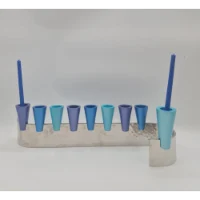 חנוכייה אלומיניום רקוע קונוס צבוע