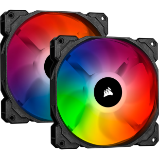 CORSAIR ICUE SP140 RGB PRO PERFORMANCE 140MM DUAL FAN KIT WITH LIGHTING NODE CORE