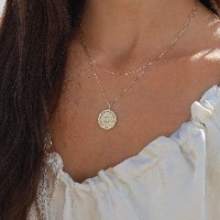 שרשרת מטבע משובץ יהלומים דגם SOLAR