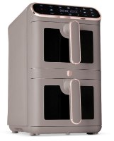 אייר פרייר כפול 11 ליטר 2 תאים נפרדים Berlinger Haus BH9804 – מכשיר אפור בעל שני תאים ידיות ועיטורים בגוון רוז גולד