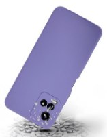 כיסוי סיליקון סגול עבור Miracase Vivo Y21/Y33 – יחיד נופל באלכסון על משטח עם הדמיית התנפצות