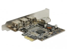 כרטיס הרחבה Delock FireWire PCI Express Card 1394B 9 pin Out And 1394A 6 pin In