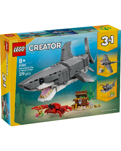 לגו קריאטור - כריש פרא עם תיבת אוצר  - LEGO Fierce Shark With a Treasure Chest  31381