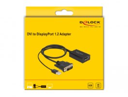 מתאם אקטיבי Delock Active DVI Adapter to DisplayPort 1.2  4K with HDR function