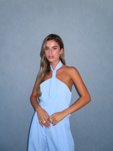 TIE TOP- LIGHT BLUE