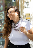 צעיף פסים לבן שחור יריד איטליה
