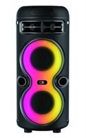 בידורית קריוקי O8K BT-2446 – רמקול נייד עם חיבור Bluetooth, מיקרופון ותאורת RGB
