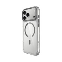 כיסוי אפור עבור Miracase Mirahold iPhone 17 Pro – אלחוטי כיסוי שקוף עם הדגשים אפורים וטבעת טעינה מגנטית בגב