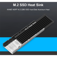 גוף קירור מאלומיניום צבע שחור SSD 2280 M.2 NVMe HeatSink