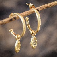 Leaf Earrings with Diamonds