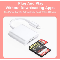 מתאם קורא כרטיסי  SD-TF  בחיבור Lighting עבור Apple iPhone 14 13 12 Pro מתאם OTG