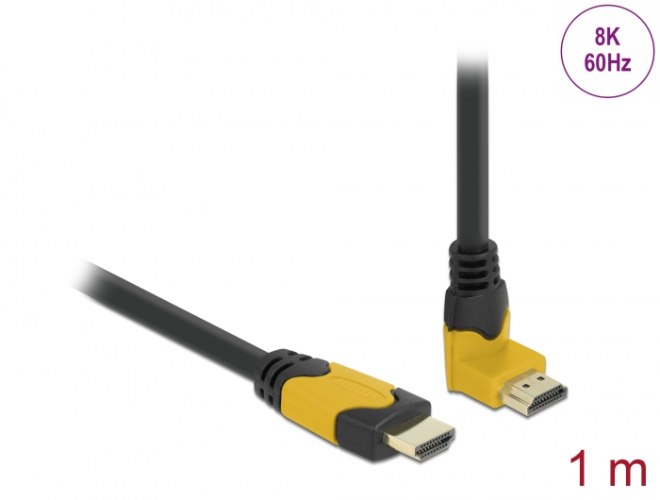 כבל מסך Delock High Speed HDMI cable 90° up angled 48 Gbps 8K 60 Hz 1 m