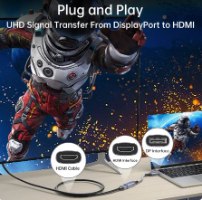 מתאם תצוגה ULT-unite DisplayPort 1.4 to HDMI Adapter Male to Female 8K60Hz,4K120Hz 20cm
