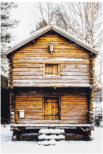 תמונת קנבס הדפס  "בית החורף" |בודדת או לשילוב בקיר גלריה | תמונות לבית ולמשרד