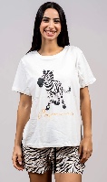 סט פיג'מת כותנה וויסקוזה Zebra