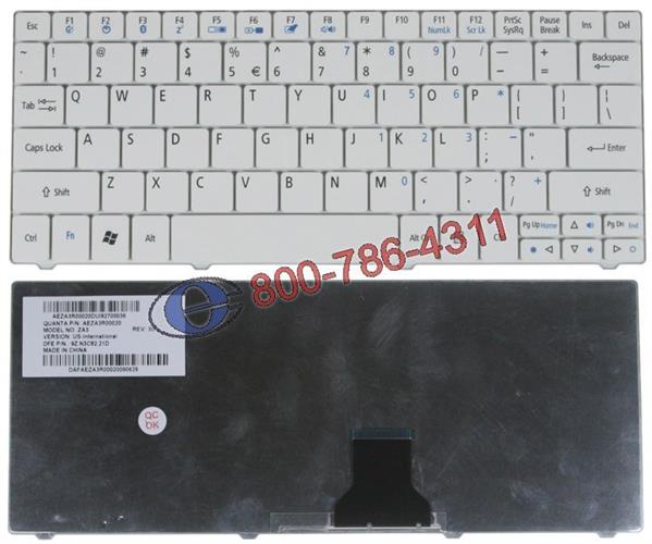 החלפת מקלדת למחשב נייד אייסר Acer Aspire One 521 , 751 , 751H , ZA3 , 1410 , 1810T Laptop Keyboard AEZA3E00020 9Z.N3C82.20U