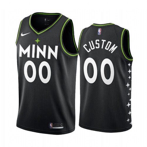 גופיית NBA מינסוטה טימברוולבס Black City Edition עם הדפסת שם ומספר ובחירה