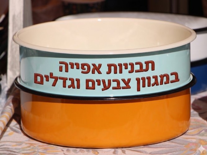 תבנית אפייה עגולה מאמייל פרימיום קוטר 28 – קולקציית צבעים נוסטלגית