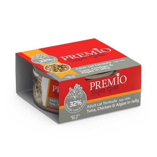 PREMIO מעדן נתחי עוף טונה ואצות  85 גרם