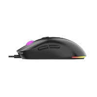 עכבר גיימינג חוטי תאורה Miracase MG100 RGB – שחור עם תאורת RGB סגולה בגלגלת ופס אור צבעוני בשוליים